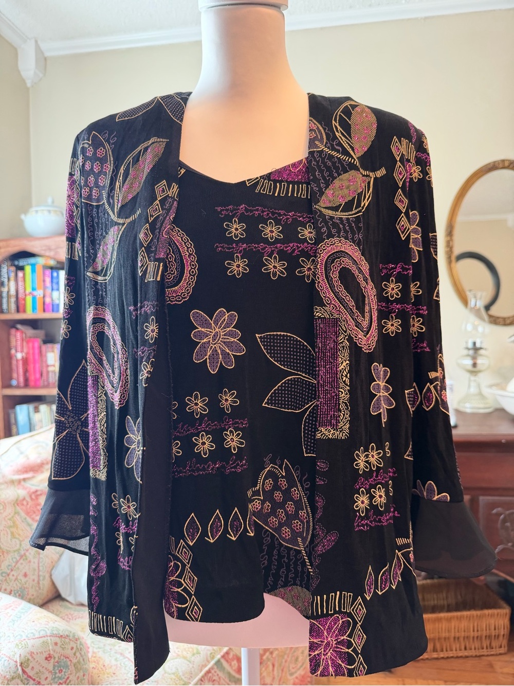 R&M Richards Black Knit Top